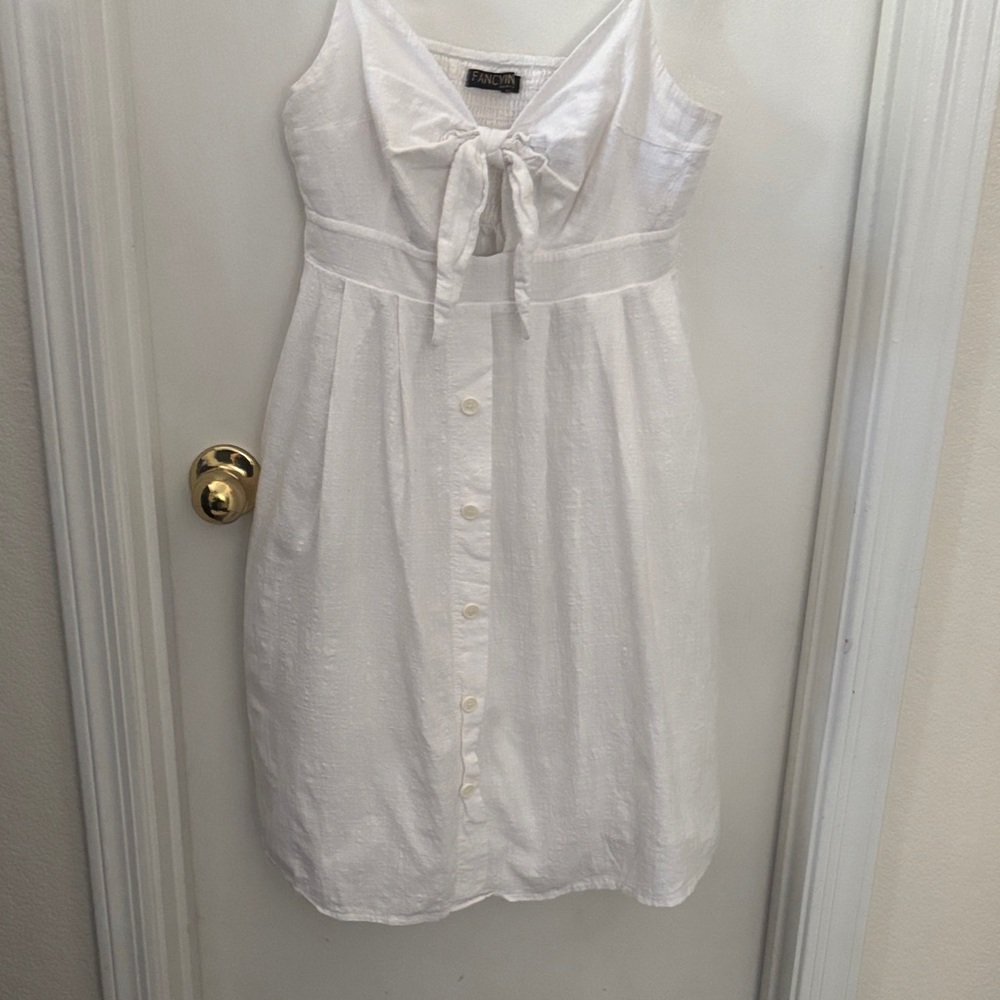White Button-Down Dress